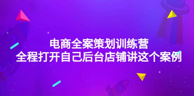 电商全案策划训练营：全程打开自己后台店铺讲这个案例（9节课时）大成网创吧-网创项目资源站-副业项目-创业项目-搞钱项目大成网创吧