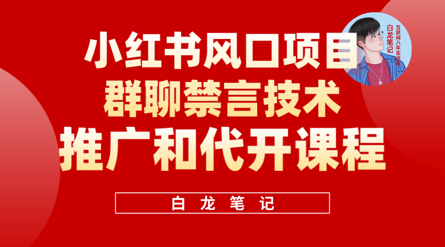 小红书风口项目日入300+，小红书群聊禁言技术代开项目，适合新手操作大成网创吧-网创项目资源站-副业项目-创业项目-搞钱项目大成网创吧