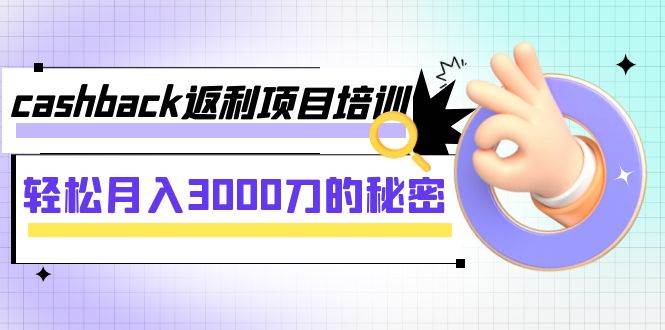 cashback返利项目培训：轻松月入3000刀的秘密（8节课）大成网创吧-网创项目资源站-副业项目-创业项目-搞钱项目大成网创吧