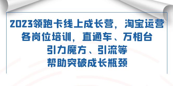 2023领跑·卡 线上成长营 淘宝运营各岗位培训 直通车 万相台 引力魔方 引流大成网创吧-网创项目资源站-副业项目-创业项目-搞钱项目大成网创吧