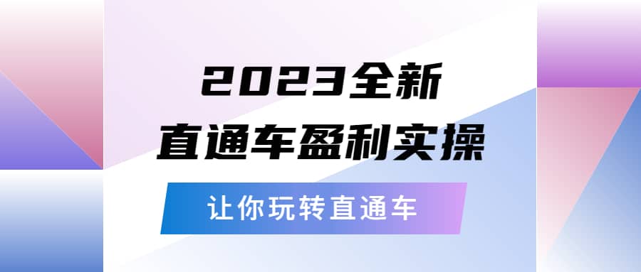 2023全新直通车·盈利实操：从底层，策略到搭建，让你玩转直通车大成网创吧-网创项目资源站-副业项目-创业项目-搞钱项目大成网创吧