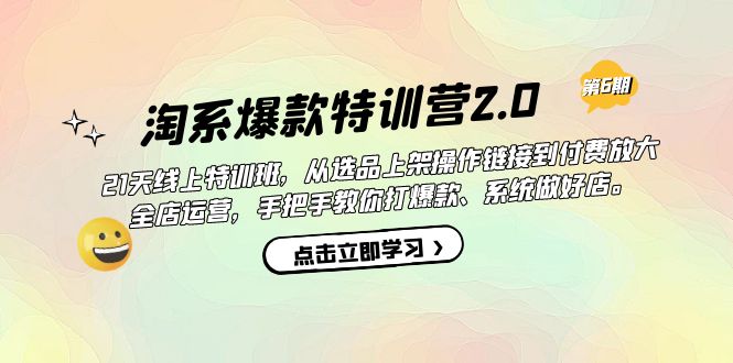 淘系爆款特训营2.0【第六期】从选品上架到付费放大 全店运营 打爆款 做好店大成网创吧-网创项目资源站-副业项目-创业项目-搞钱项目大成网创吧