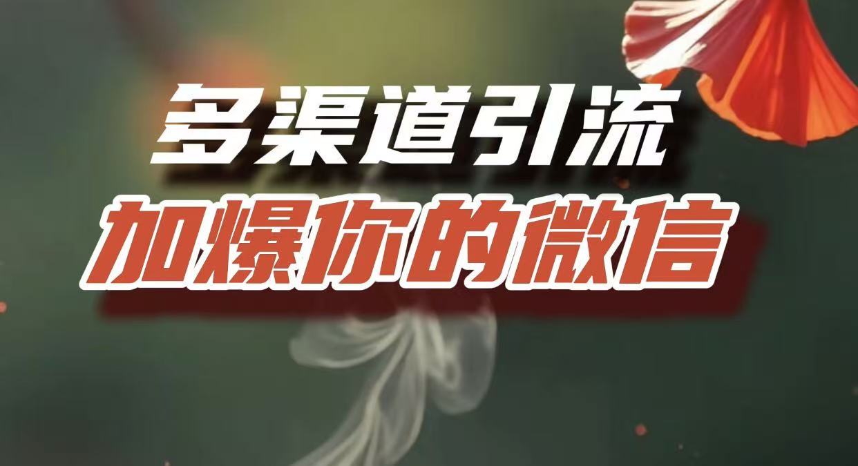 多渠道引流，加爆你的微信，把流量导入到私域，这是每一个想要在互联网赚钱的人必须掌握的底层能力大成网创吧-网创项目资源站-副业项目-创业项目-搞钱项目大成网创吧