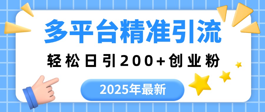 2025年最新多平台精准引流，轻松日引200+大成网创吧-网创项目资源站-副业项目-创业项目-搞钱项目大成网创吧