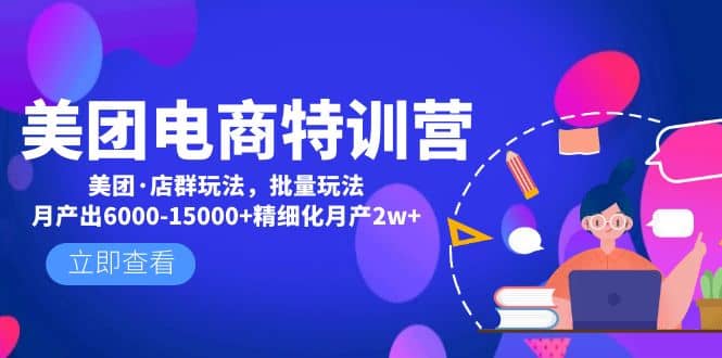 美团电商特训营：美团·店群玩法，无脑铺货大成网创吧-网创项目资源站-副业项目-创业项目-搞钱项目大成网创吧