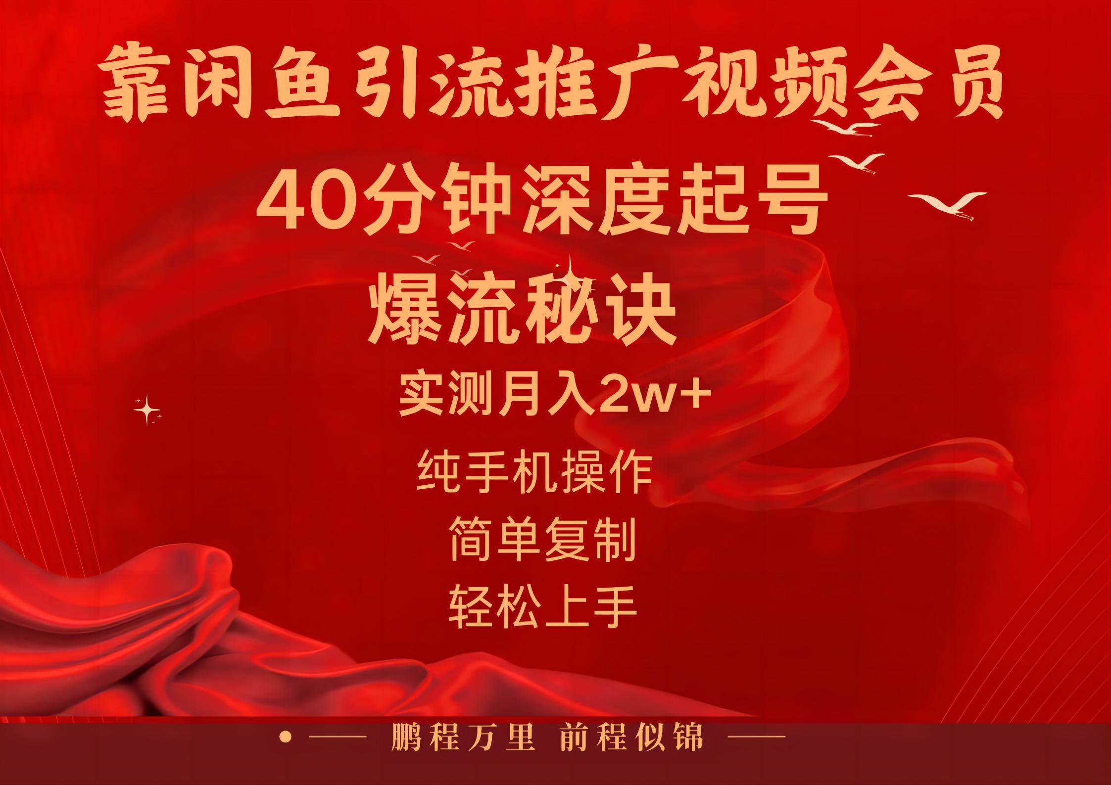 闲鱼暴力引流推广视频会员，能做到日入2W+，操作简单大成网创吧-网创项目资源站-副业项目-创业项目-搞钱项目大成网创吧
