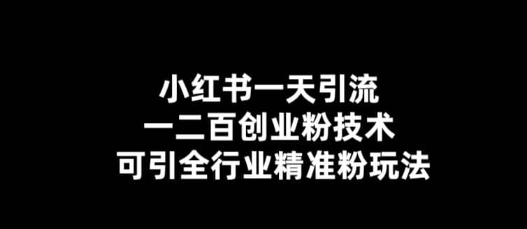 【引流必备】小红书一天引流一二百创业粉技术，可引全行业精准粉玩法大成网创吧-网创项目资源站-副业项目-创业项目-搞钱项目大成网创吧