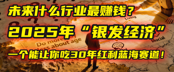 未来什么行业最赚钱？马哥揭秘2025年“银发经济”：一个能让你吃30年红利的蓝海赛道！大成网创吧-网创项目资源站-副业项目-创业项目-搞钱项目大成网创吧