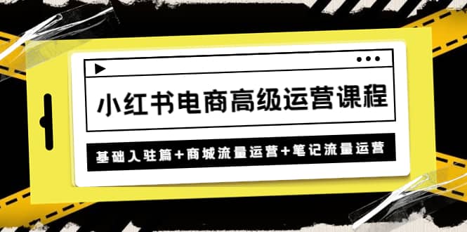 小红书电商高级运营课程：基础入驻篇+商城流量运营+笔记流量运营大成网创吧-网创项目资源站-副业项目-创业项目-搞钱项目大成网创吧