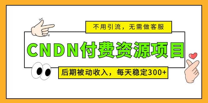 CNDN付费资源项目，不用引流，无需做客服，后期被动收入大成网创吧-网创项目资源站-副业项目-创业项目-搞钱项目大成网创吧