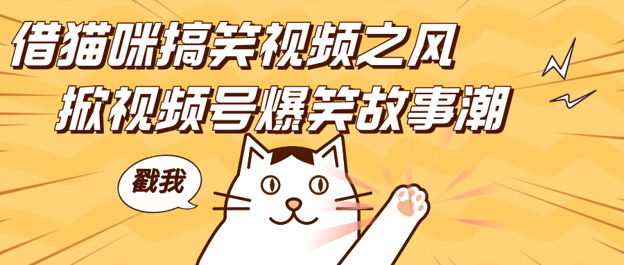 借猫咪搞笑视频之风，掀视频号爆笑故事潮，轻松日赚四位数，开启无门槛赚钱新体验！大成网创吧-网创项目资源站-副业项目-创业项目-搞钱项目大成网创吧