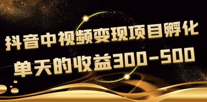 黄岛主《抖音中视频变现项目孵化》单天的收益300-500 操作简单粗暴大成网创吧-网创项目资源站-副业项目-创业项目-搞钱项目大成网创吧