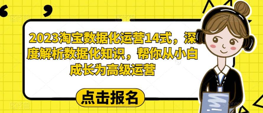 2023淘宝数据化-运营 14式，深度解析数据化知识，帮你从小白成长为高级运营大成网创吧-网创项目资源站-副业项目-创业项目-搞钱项目大成网创吧