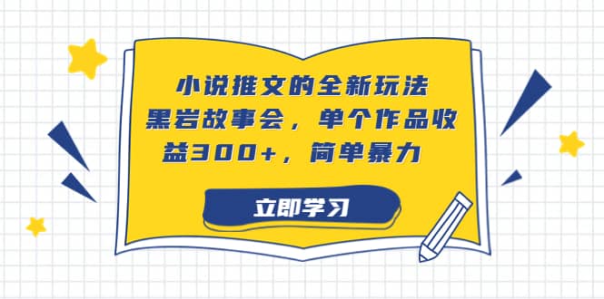 小说推文的全新玩法，黑岩故事会，单个作品收益300+，简单暴力大成网创吧-网创项目资源站-副业项目-创业项目-搞钱项目大成网创吧