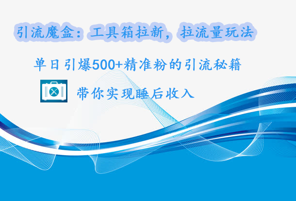 引流魔盒：工具箱拉新，拉流量玩法，单日引爆500+精准粉的引流秘籍，带你实现睡后收入大成网创吧-网创项目资源站-副业项目-创业项目-搞钱项目大成网创吧