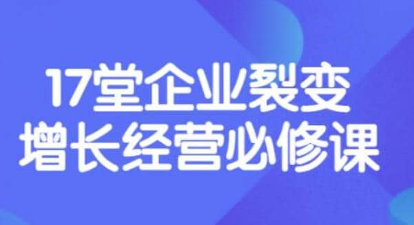 《盈利增长17堂必修课》企业裂变增长的经营智慧，带你了解增长的本质大成网创吧-网创项目资源站-副业项目-创业项目-搞钱项目大成网创吧