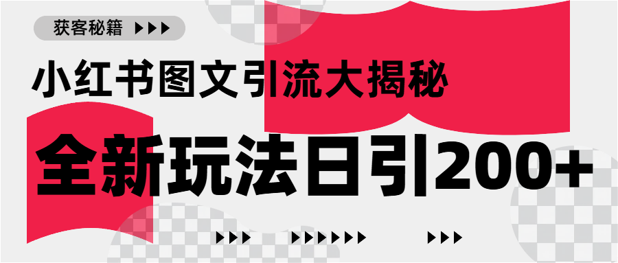 小红书图文引流，只需一张图片即可撬动百万流量，日引200+创业粉大成网创吧-网创项目资源站-副业项目-创业项目-搞钱项目大成网创吧