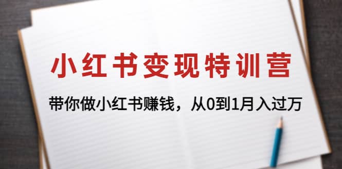 小红书变现特训营：带你做小红书项目大成网创吧-网创项目资源站-副业项目-创业项目-搞钱项目大成网创吧