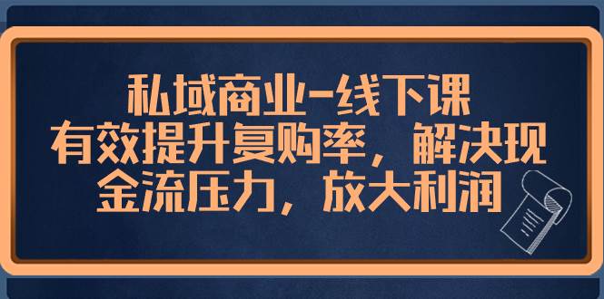 私域商业-线下课，有效提升复购率，解决现金流压力，放大利润大成网创吧-网创项目资源站-副业项目-创业项目-搞钱项目大成网创吧