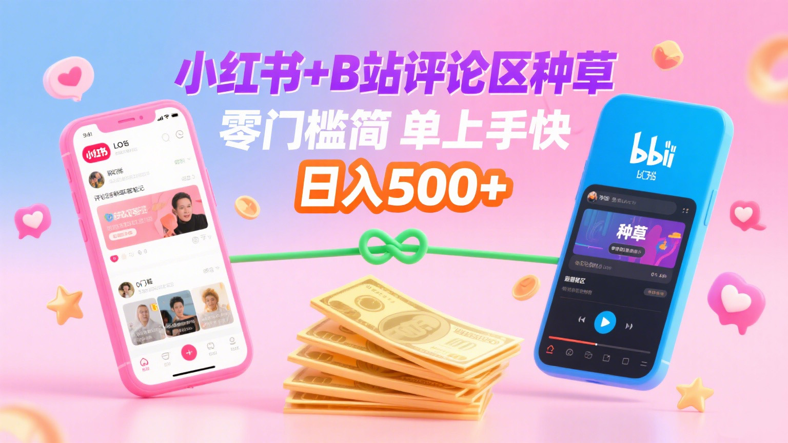小红书+B站评论区种草，0门槛1分钟一单，只需复制粘贴，日入500+大成网创吧-网创项目资源站-副业项目-创业项目-搞钱项目大成网创吧