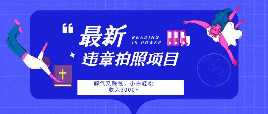 最新违章拍照项目，解气又赚钱，随手一拍，轻松收入3000大成网创吧-网创项目资源站-副业项目-创业项目-搞钱项目大成网创吧