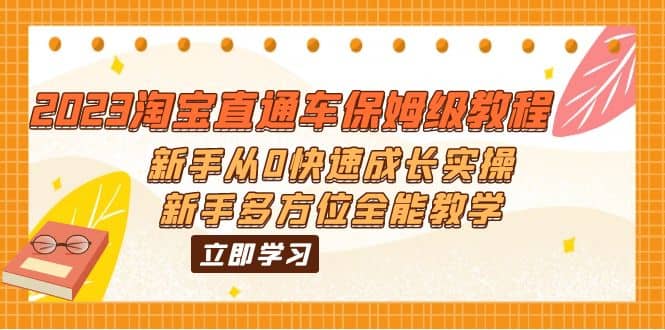 2023淘宝直通车保姆级教程：新手从0快速成长实操，新手多方位全能教学大成网创吧-网创项目资源站-副业项目-创业项目-搞钱项目大成网创吧