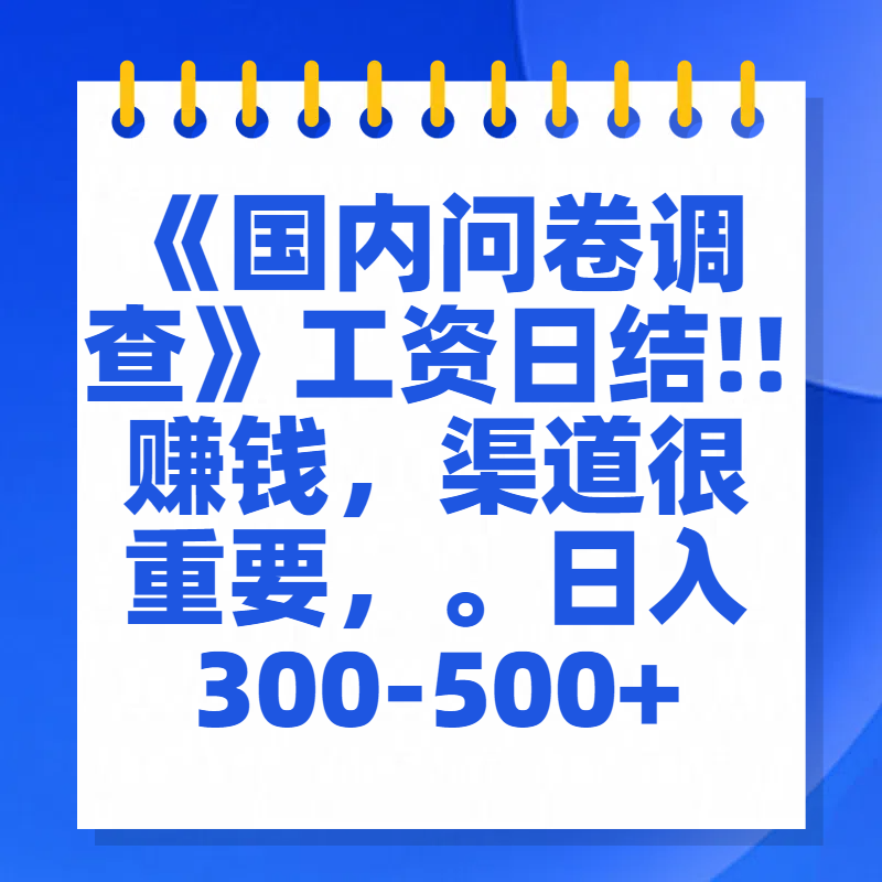问卷调查答题，一个人在家也可以闷声发大财，小白一天2张，【揭秘】大成网创吧-网创项目资源站-副业项目-创业项目-搞钱项目大成网创吧