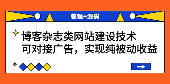 博客杂志类网站建设技术，可对接广告，实现纯被动收益（教程+源码）大成网创吧-网创项目资源站-副业项目-创业项目-搞钱项目大成网创吧