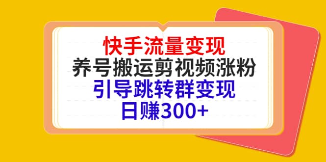 快手流量变现，养号搬运剪视频涨粉，引导跳转群变现日赚300+大成网创吧-网创项目资源站-副业项目-创业项目-搞钱项目大成网创吧