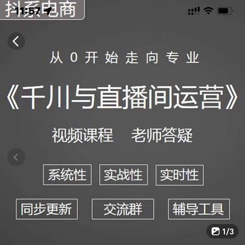 阳光·千川与直播间运营从0开始走向专业，93节完整版大成网创吧-网创项目资源站-副业项目-创业项目-搞钱项目大成网创吧
