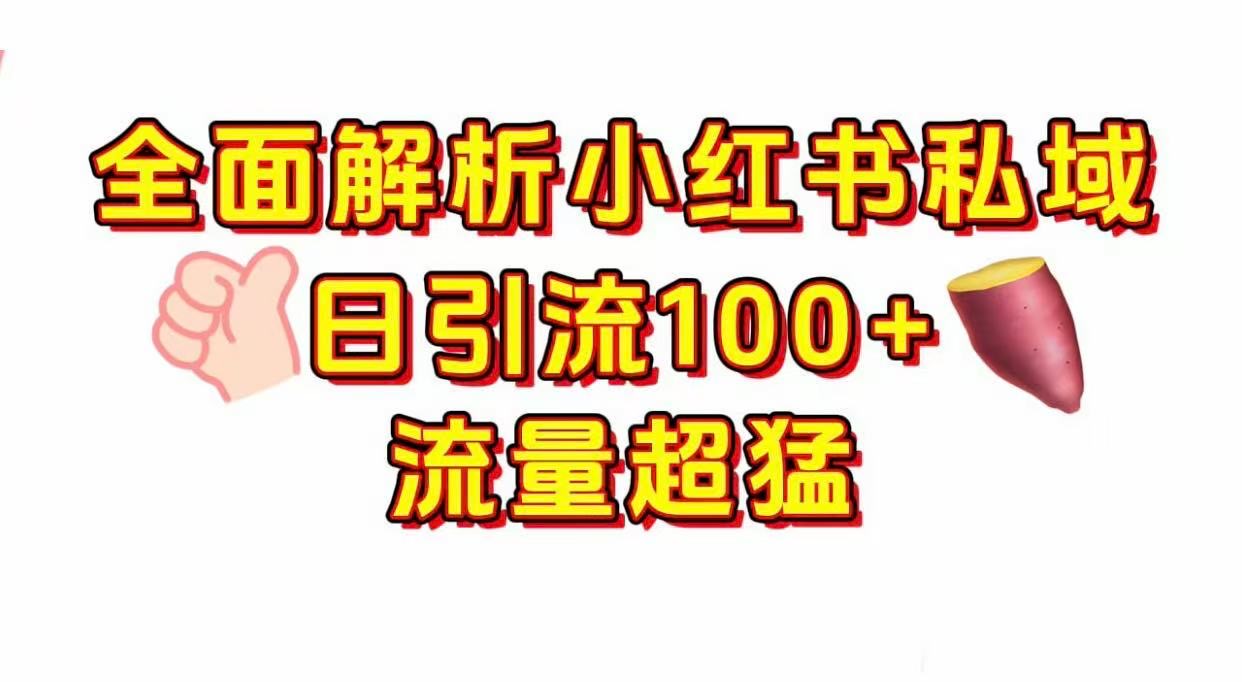 小红书私域引流 每天加100+大成网创吧-网创项目资源站-副业项目-创业项目-搞钱项目大成网创吧