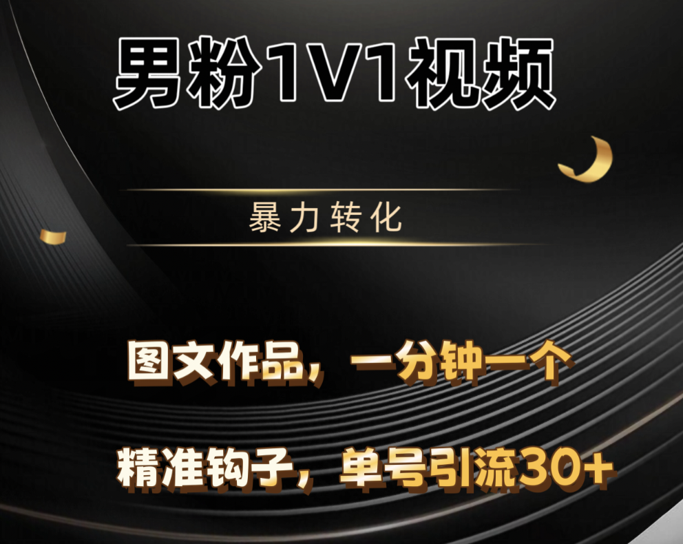 男粉1V1视频，硬改摄像头，高客单暴力转化，单日600+大成网创吧-网创项目资源站-副业项目-创业项目-搞钱项目大成网创吧
