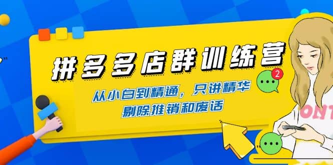 拼多多店群训练营：从小白到精通，只讲精华，剔除推销和废话大成网创吧-网创项目资源站-副业项目-创业项目-搞钱项目大成网创吧