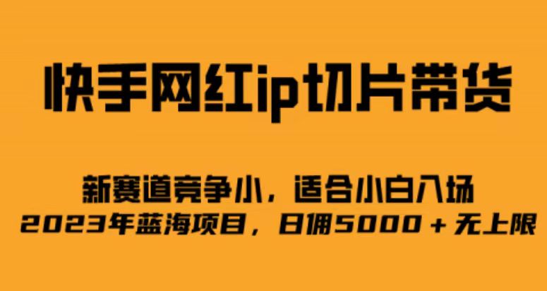 快手网红ip切片新赛道，竞争小事，适合小白 2023蓝海项目大成网创吧-网创项目资源站-副业项目-创业项目-搞钱项目大成网创吧