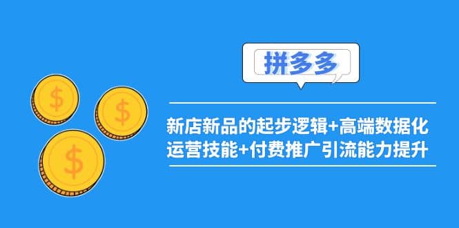 2022拼多多：新店新品的起步逻辑+高端数据化运营技能+付费推广引流能力提升大成网创吧-网创项目资源站-副业项目-创业项目-搞钱项目大成网创吧