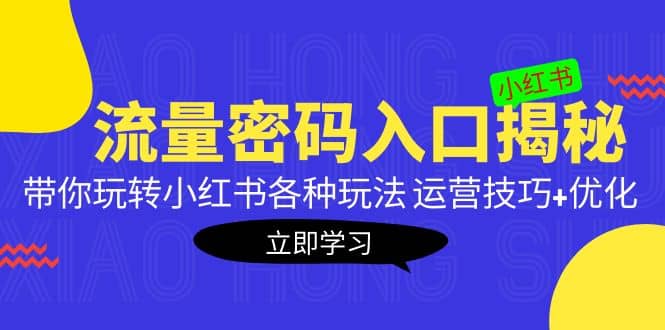 小红书流量密码入口揭秘：带你玩转小红书各种玩法 运营技巧+优化大成网创吧-网创项目资源站-副业项目-创业项目-搞钱项目大成网创吧
