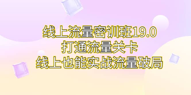 线上流量密训班19.0，打通流量关卡，线上也能实战流量破局大成网创吧-网创项目资源站-副业项目-创业项目-搞钱项目大成网创吧