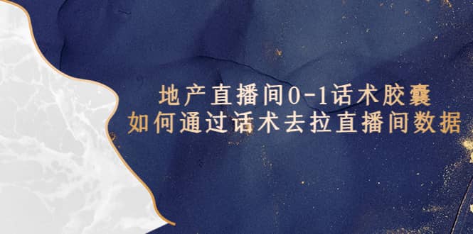 地产-直播间0-1话术胶囊，知道怎么通过话术去拉直播间数据大成网创吧-网创项目资源站-副业项目-创业项目-搞钱项目大成网创吧