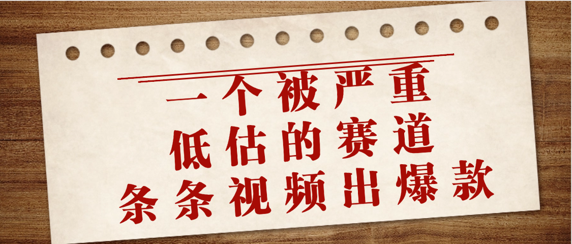 一个被严重低估的赛道，条条视频出爆款，一个月变现3万+大成网创吧-网创项目资源站-副业项目-创业项目-搞钱项目大成网创吧