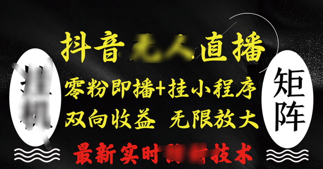 抖音无人直播最新独家玩法，小雪花+撸音浪双向收益，可矩阵放大大成网创吧-网创项目资源站-副业项目-创业项目-搞钱项目大成网创吧