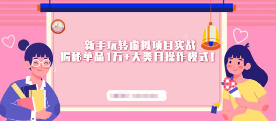 新手玩转虚拟项目实战，揭秘单品1万+大类目操作模式【视频课程】大成网创吧-网创项目资源站-副业项目-创业项目-搞钱项目大成网创吧