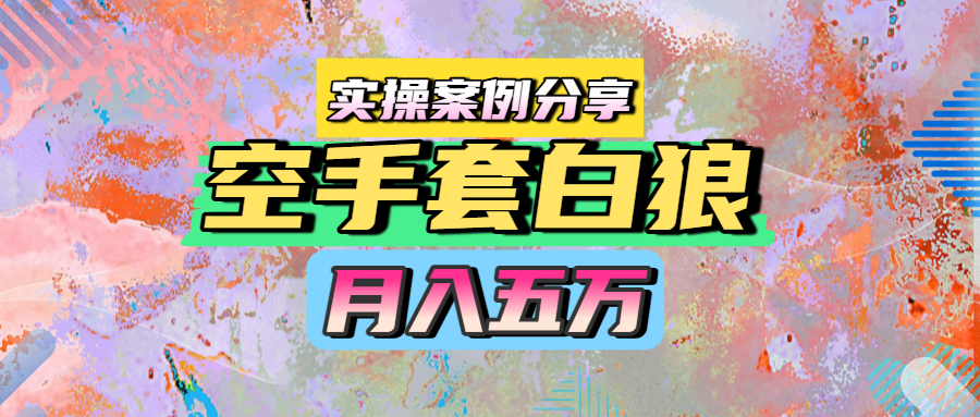 空手套白狼，月入五万，实操案例分享大成网创吧-网创项目资源站-副业项目-创业项目-搞钱项目大成网创吧