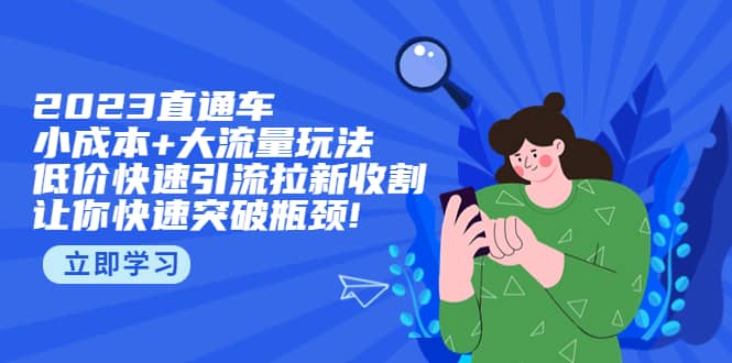 2023直通小成本+大流量玩法，低价快速引流拉新收割，让你快速突破瓶颈大成网创吧-网创项目资源站-副业项目-创业项目-搞钱项目大成网创吧