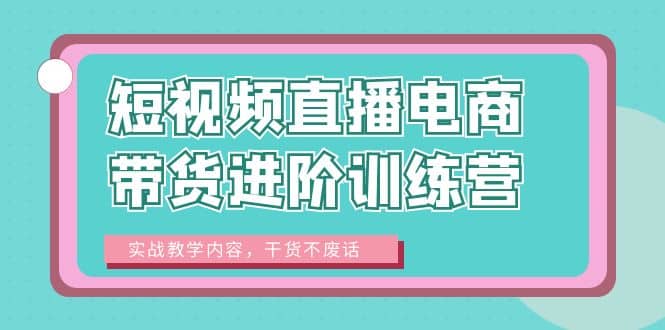 短视频直播电商带货进阶训练营：实战教学内容，干货不废话大成网创吧-网创项目资源站-副业项目-创业项目-搞钱项目大成网创吧