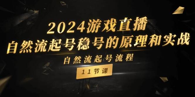 2024游戏直播-自然流起号稳号的原理和实战，自然流起号流程（11节）大成网创吧-网创项目资源站-副业项目-创业项目-搞钱项目大成网创吧