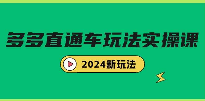 多多直通车玩法实战课，2024新玩法（7节课）大成网创吧-网创项目资源站-副业项目-创业项目-搞钱项目大成网创吧