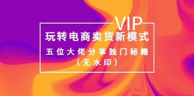 某收费培训：玩转电商卖货新模式，五位大佬分享独门秘籍（无水印）大成网创吧-网创项目资源站-副业项目-创业项目-搞钱项目大成网创吧