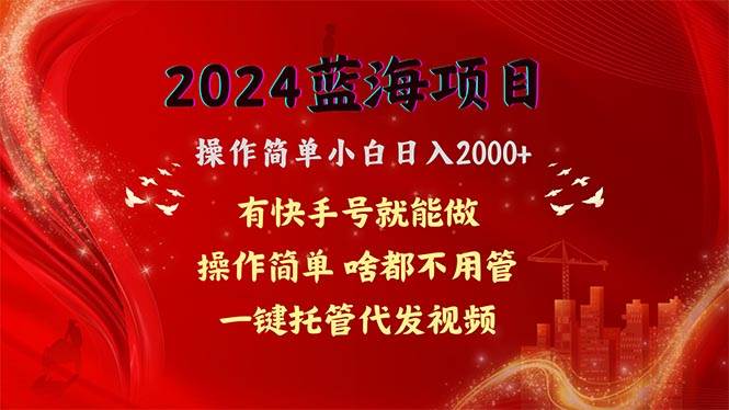 2024蓝海项目，网盘拉新，操作简单小白日入2000+，一键托管代发视频，…大成网创吧-网创项目资源站-副业项目-创业项目-搞钱项目大成网创吧