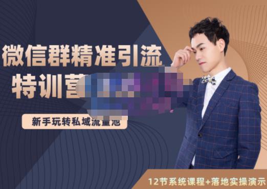 陆明明·微信群精准引流特训营3.0，借助微信群进行引流操作，打造私域流量池大成网创吧-网创项目资源站-副业项目-创业项目-搞钱项目大成网创吧
