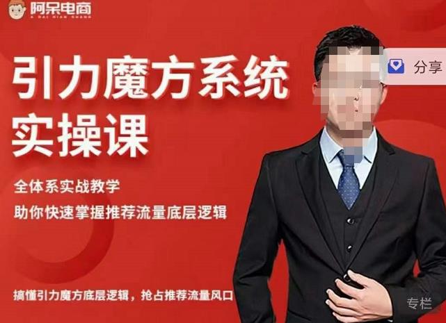 阿呆-引力魔方系统实操课，全体系实战教学，助你快速掌握推荐流量底层逻辑大成网创吧-网创项目资源站-副业项目-创业项目-搞钱项目大成网创吧